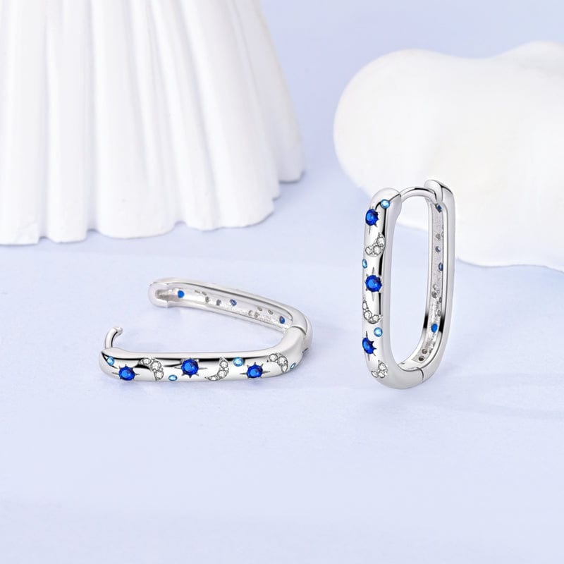 Amarante Jewelry Celestial Sapphire Crescent Hoops