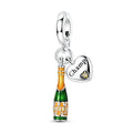 Amarante Jewelry Champagne Bottle & Heart “Cheers” Celebration Dangle Charm