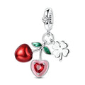 Amarante Jewelry Cherry with Four - Leaf Clover Dangle Charm