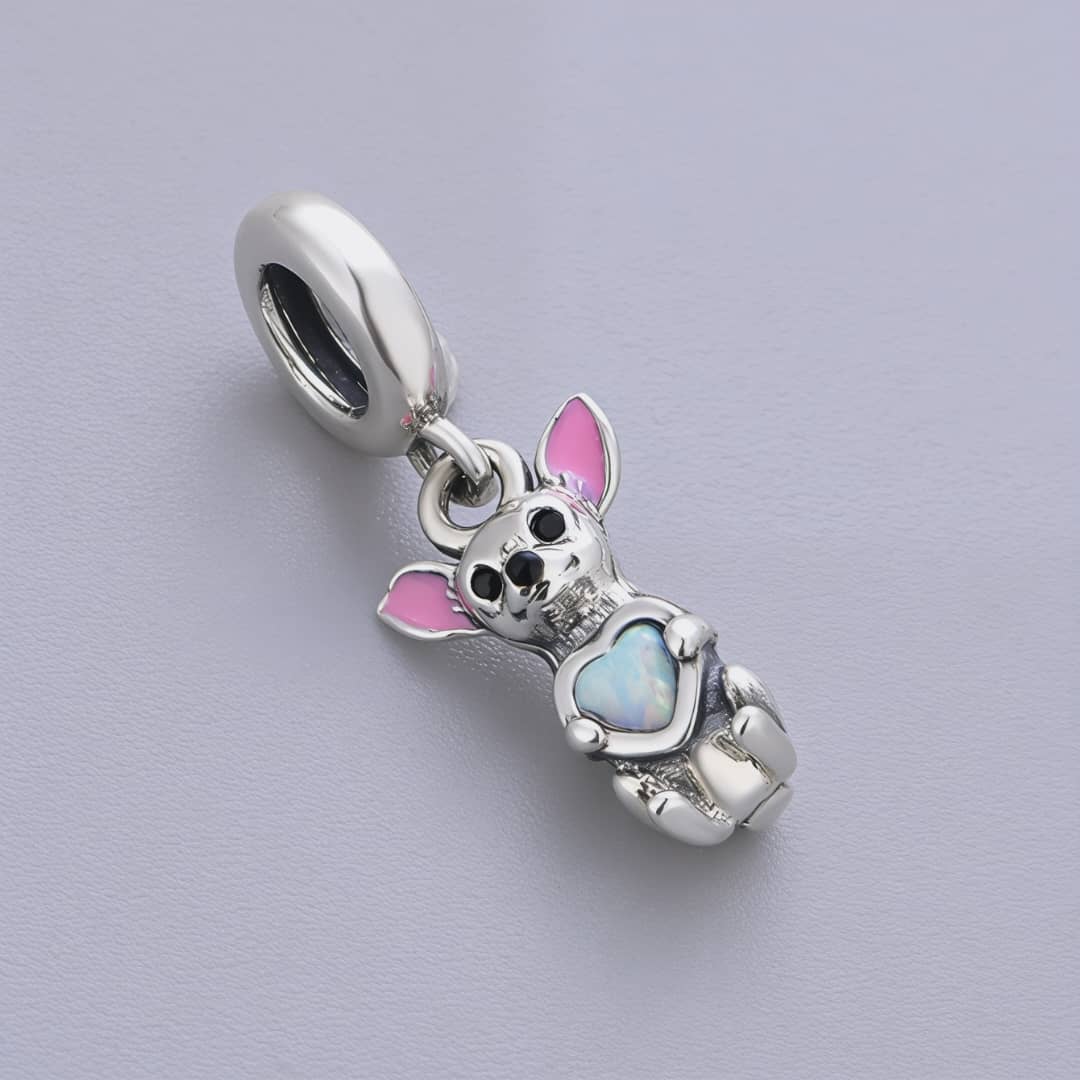 Amarante Jewelry Chihuahua Dog with Heart Stone Dangle Charm