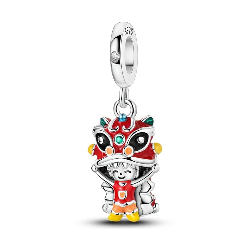 Amarante Jewelry Chinese Lion Dance Celebration Charm