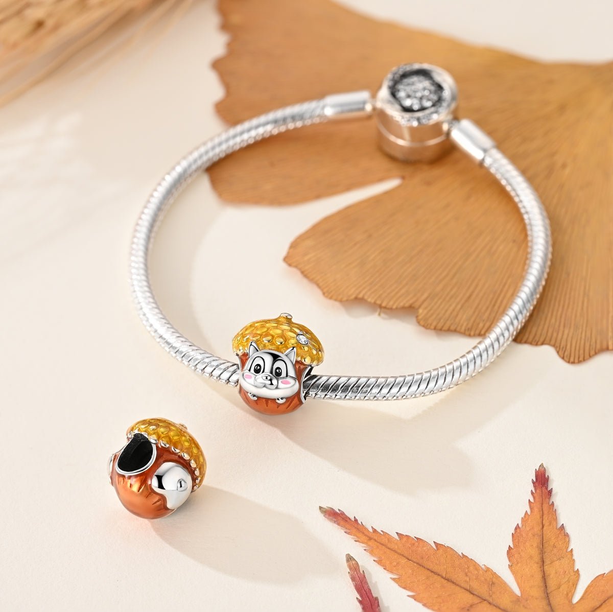 Amarante Jewelry Chipmunk Hiding in Acorn Charm