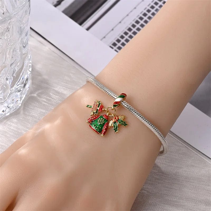 Amarante Jewelry Christmas Sweater, Holly Leaves, and Festive Ornament Charm