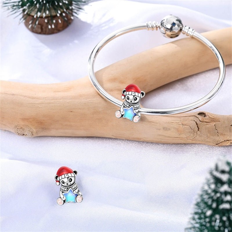 Amarante Jewelry Christmas Teddy Bear with Blue Star Charm