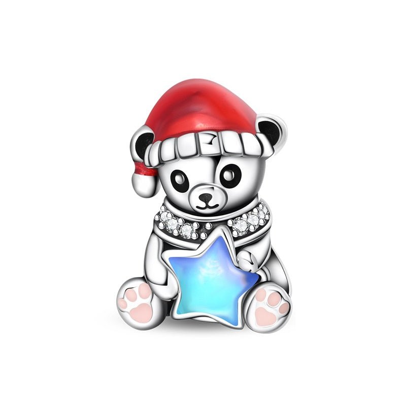 Amarante Jewelry Christmas Teddy Bear with Blue Star Charm