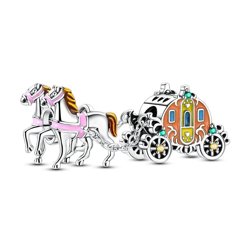 Amarante Jewelry Cinderella Carriage & Horses Dangle Charm