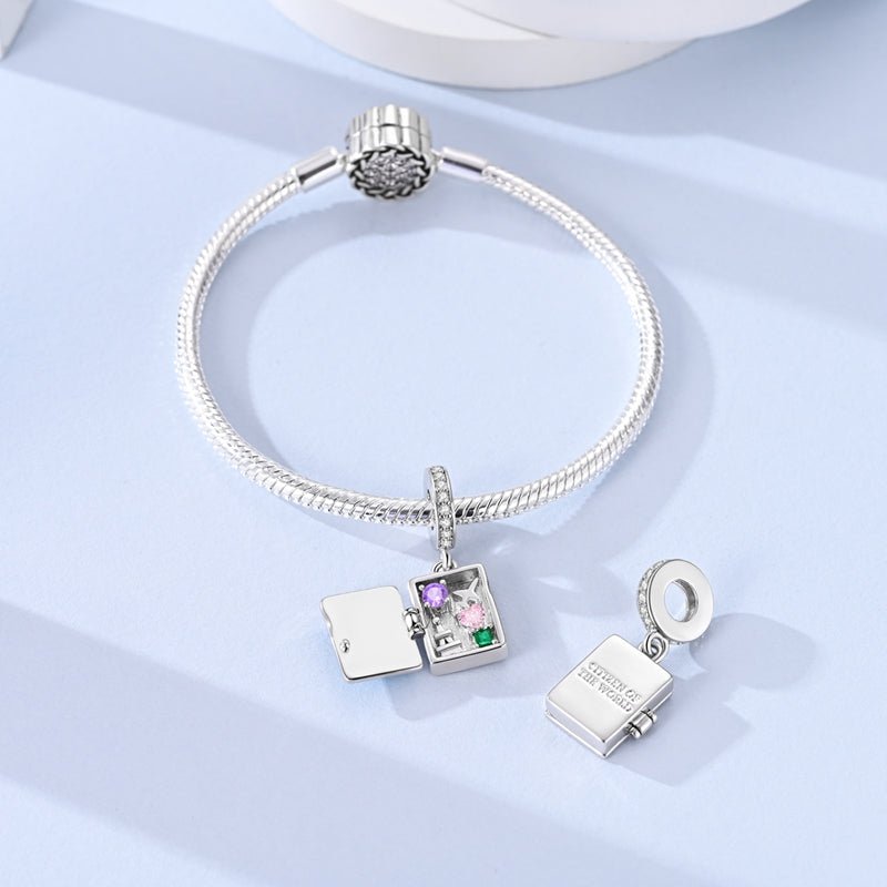 Amarante Jewelry “Citizen of the World” Travel Memory Book Dangle Charm