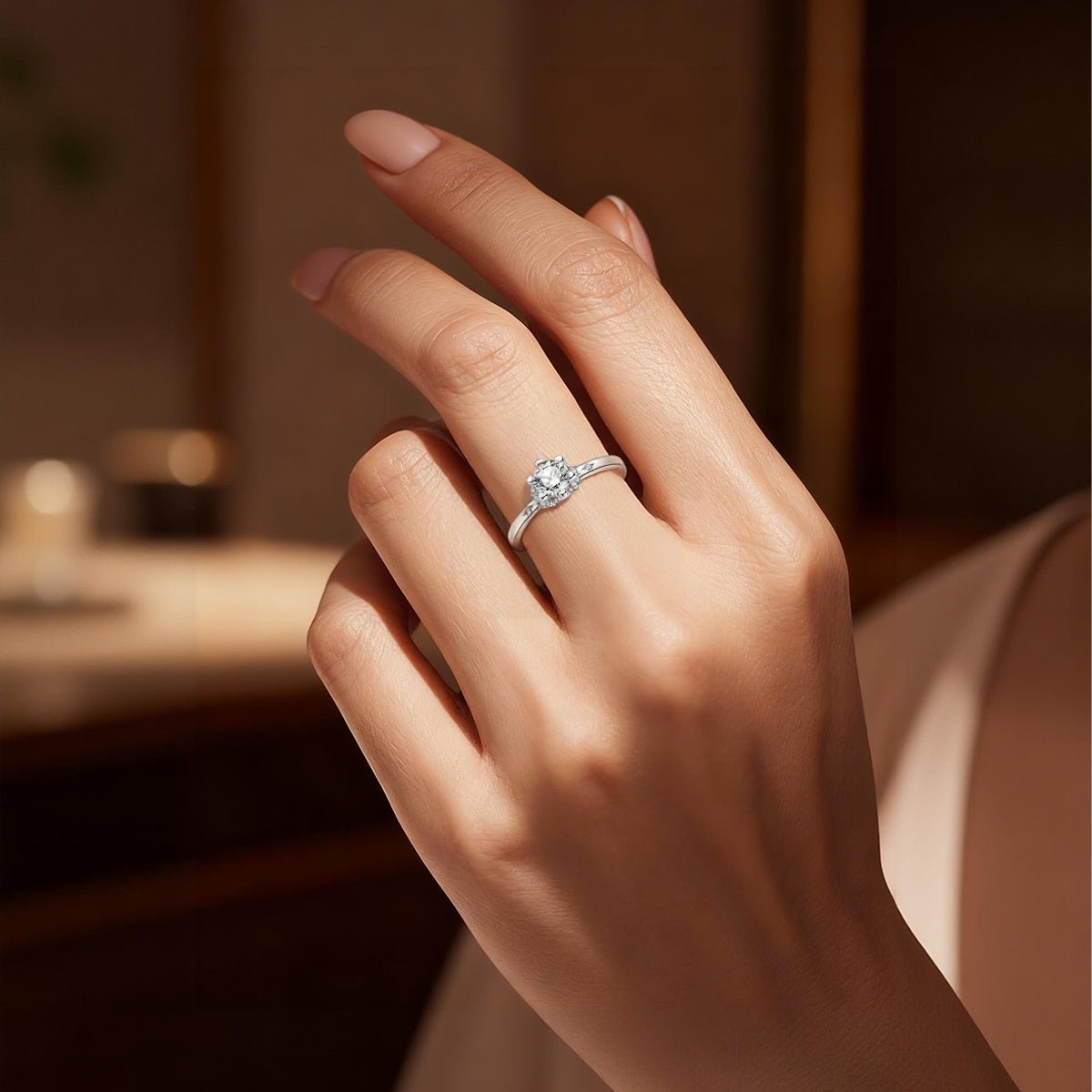 Amarante Jewelry Classic Halo Round Cut Sparkle Ring