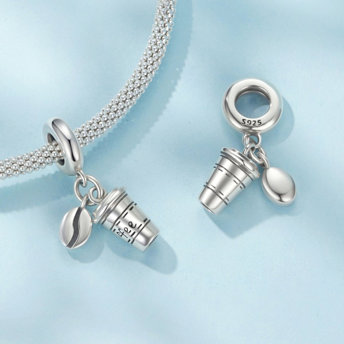 Amarante Jewelry Coffee Cup & Bean Dangle Charm