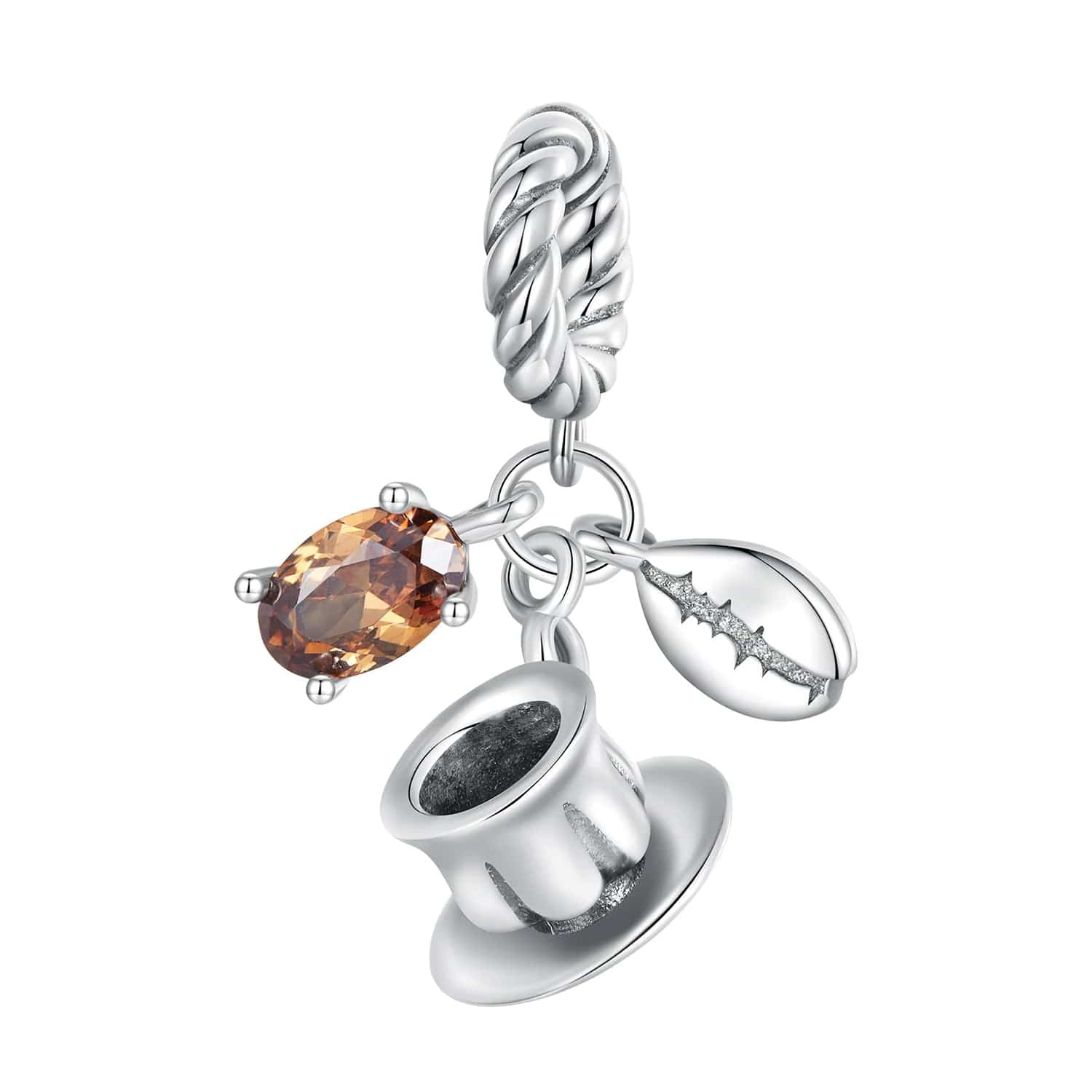 Amarante Jewelry Coffee Cup & Coffee Bean Dangle Charm