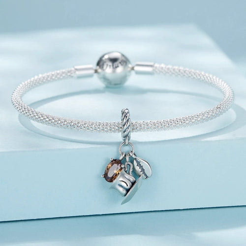 Amarante Jewelry Coffee Cup & Coffee Bean Dangle Charm