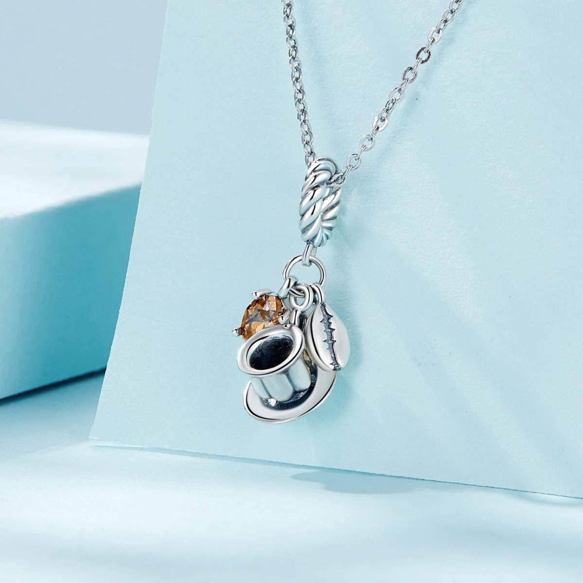 Amarante Jewelry Coffee Cup & Coffee Bean Dangle Charm