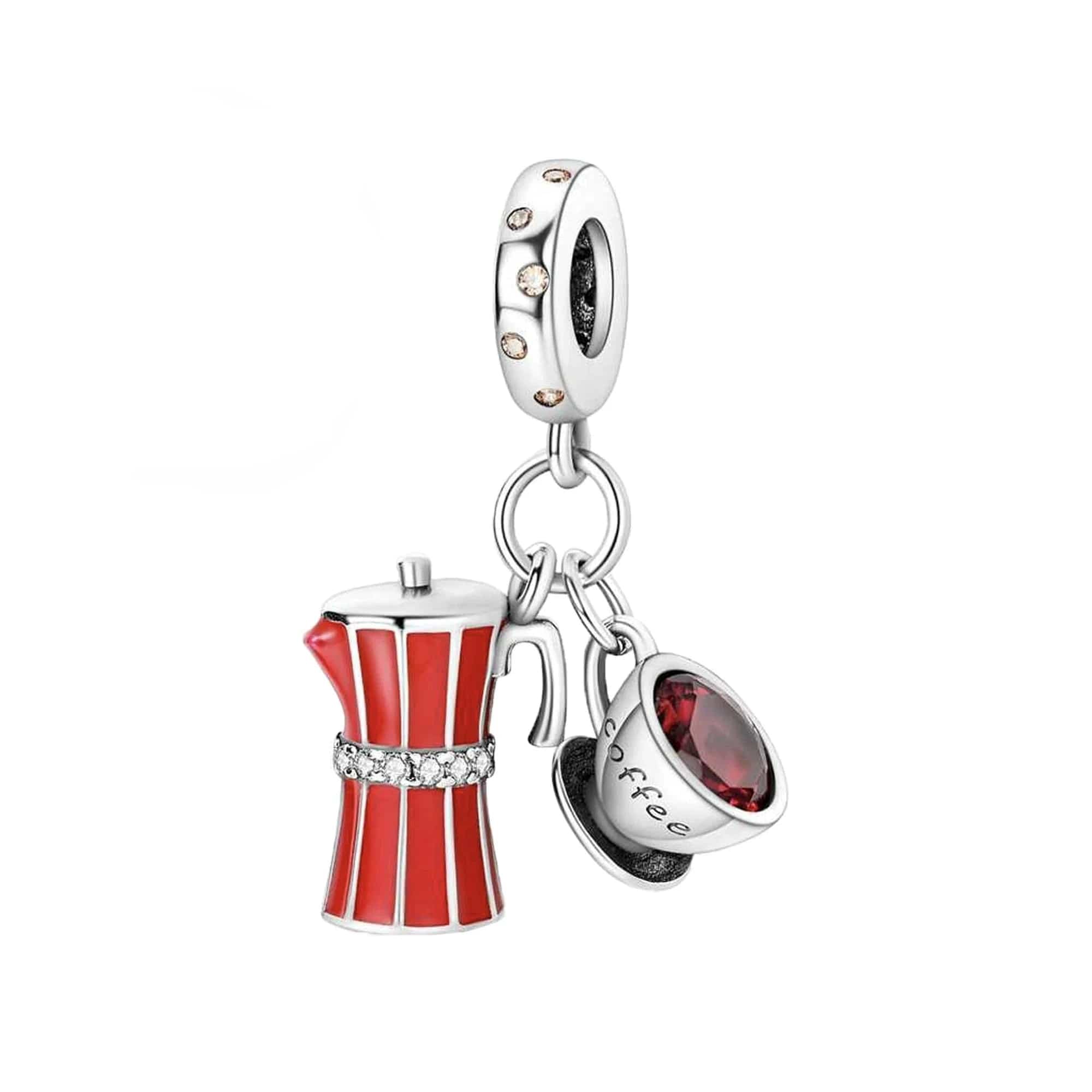 Amarante Jewelry Coffee Maker with Coffee Cup Dangle Charm