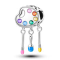 Amarante Jewelry Colorful Artist Palette & Paintbrushes Charm