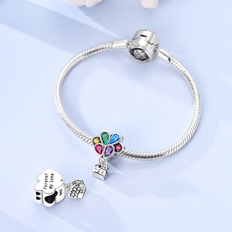 Amarante Jewelry Colorful Balloon House “Forever My Love” Dangle Charm