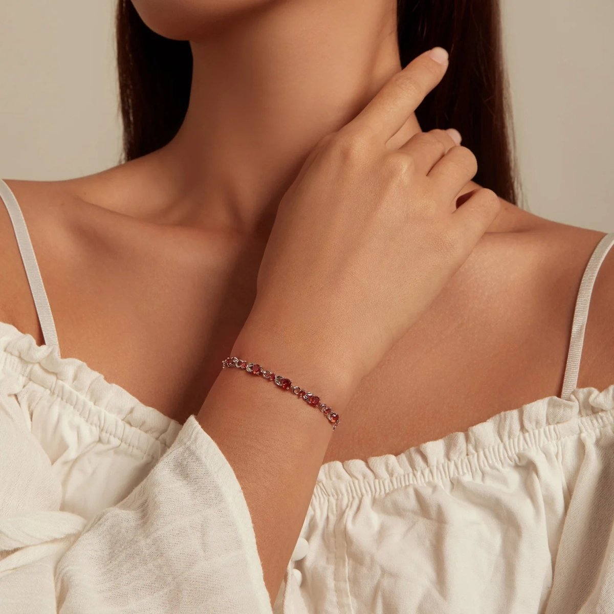 Amarante Jewelry Colorful Crystal Tennis Chain Bracelet