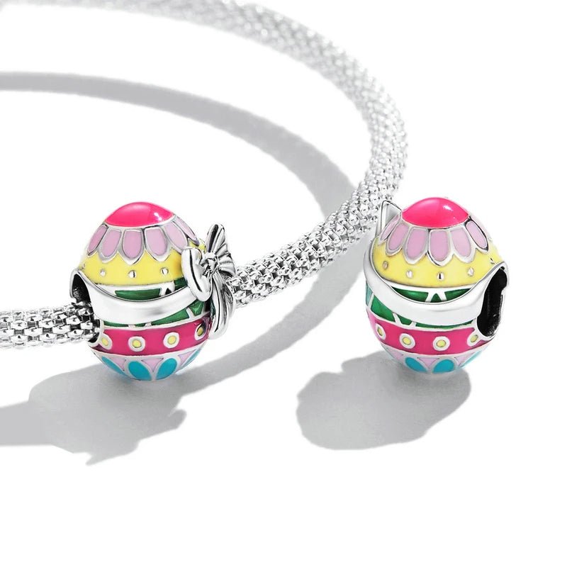 Amarante Jewelry Colorful Easter Egg with Bow Charm