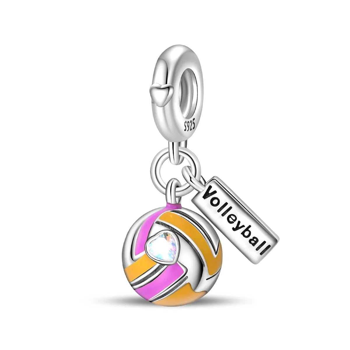 Amarante Jewelry Colorful Volleyball Dangle Charm