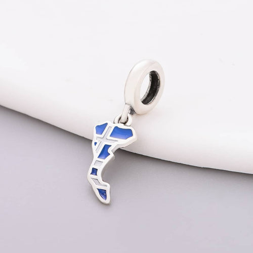 Amarante Jewelry Corfu Island Map Flag Dangle Charm