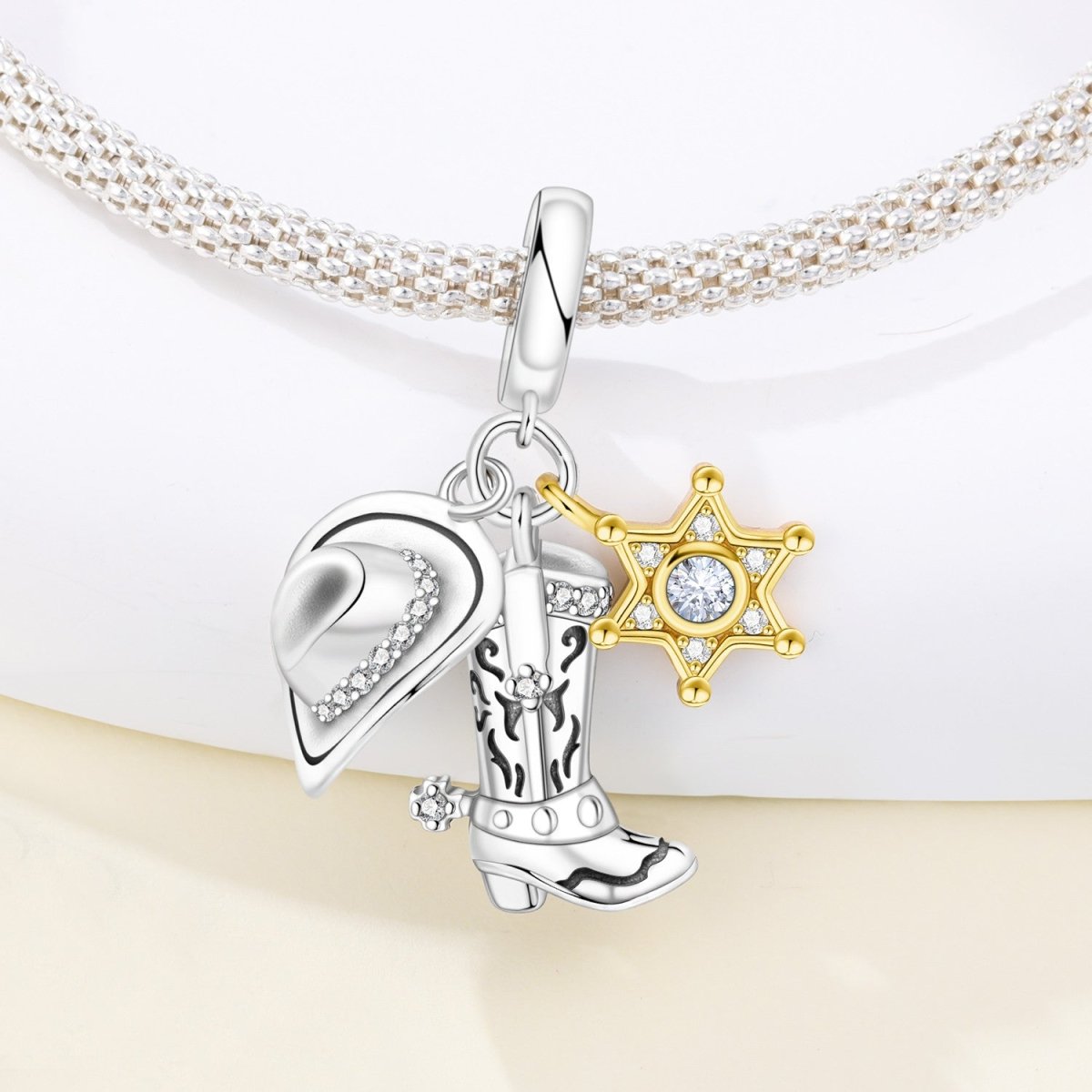 Amarante Jewelry Cowboy Hat, Boot & Sheriff Star Dangle Charm