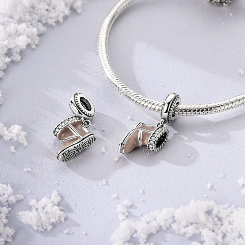 Amarante Jewelry Cozy Winter Boot Charm with Crystal Fur Detailing