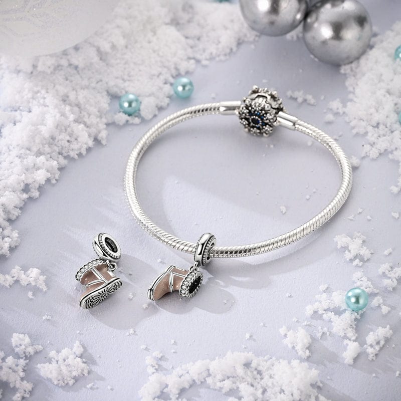 Amarante Jewelry Cozy Winter Boot Charm with Crystal Fur Detailing