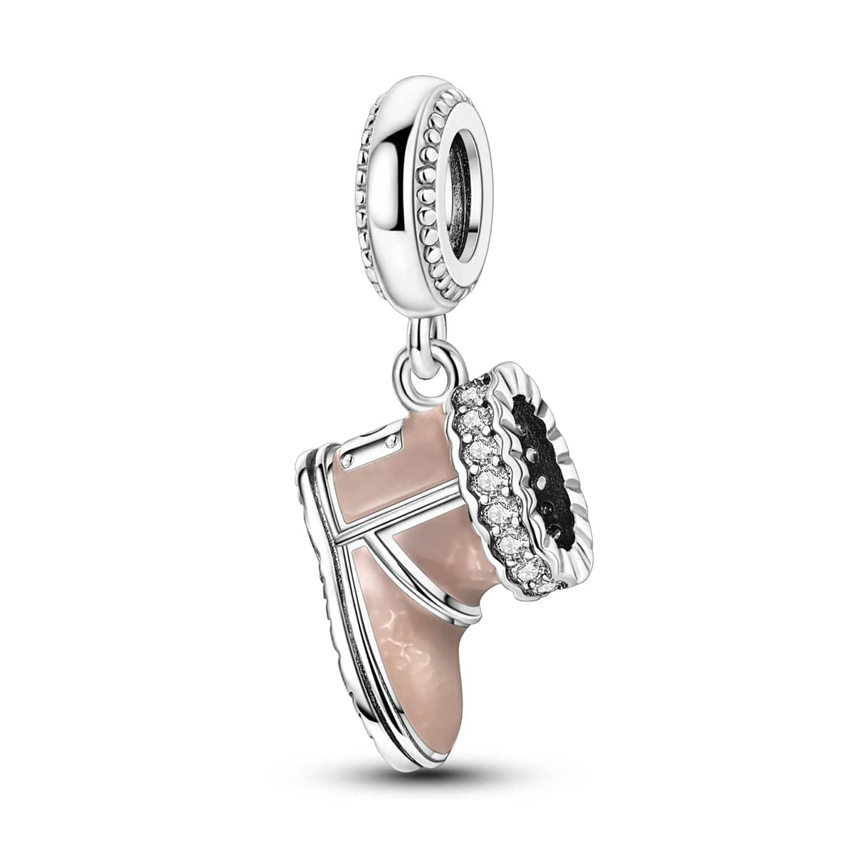 Amarante Jewelry Cozy Winter Boot Charm with Crystal Fur Detailing