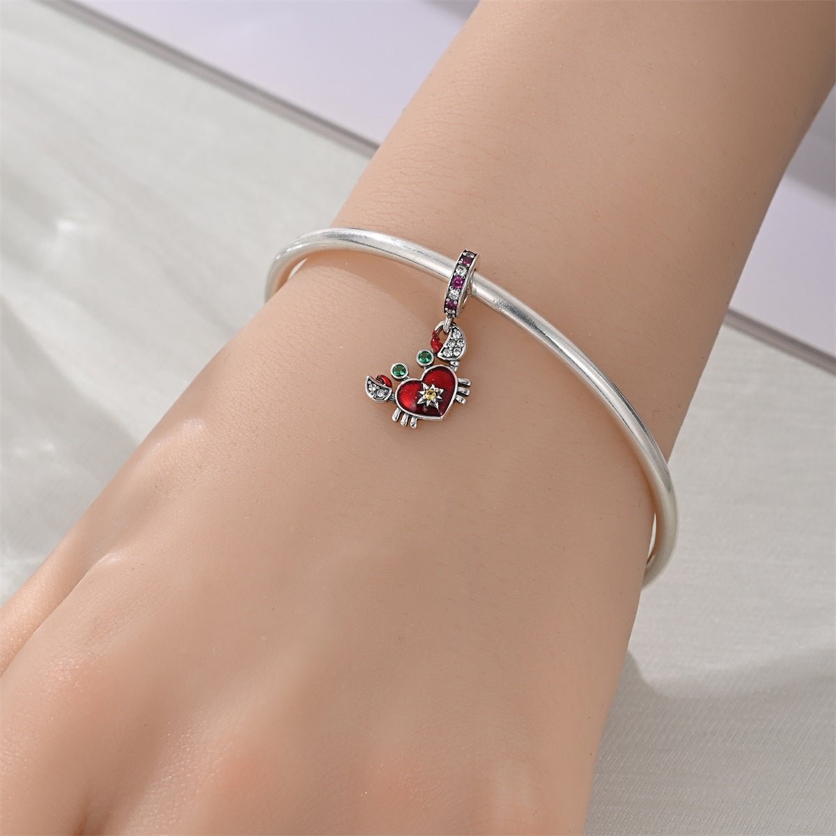 Amarante Jewelry Crab with Heart Shell Dangle Charm