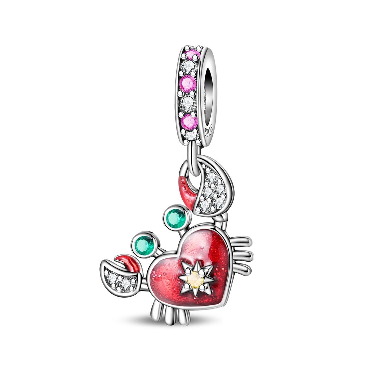 Amarante Jewelry Crab with Heart Shell Dangle Charm