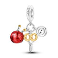 Amarante Jewelry Craft Lover's Charm with Knitting Yarn, Scissors, and Button