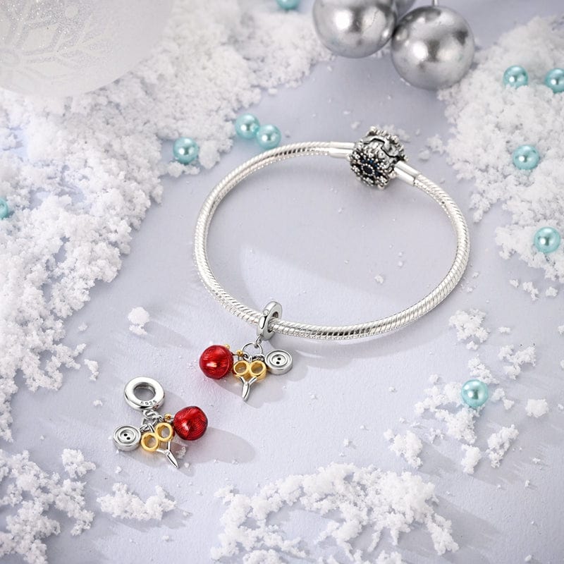 Amarante Jewelry Craft Lover's Charm with Knitting Yarn, Scissors, and Button
