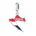 Amarante Jewelry Croatia Map Flag Dangle Charm