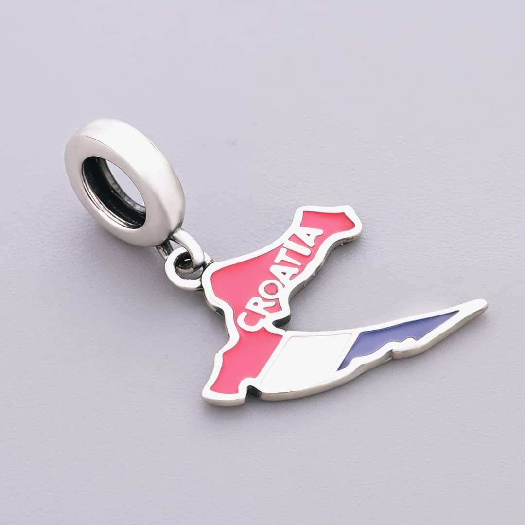 Amarante Jewelry Croatia Map Flag Dangle Charm