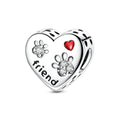 Amarante Jewelry Crystal Paw Print “Friend” Heart Charm