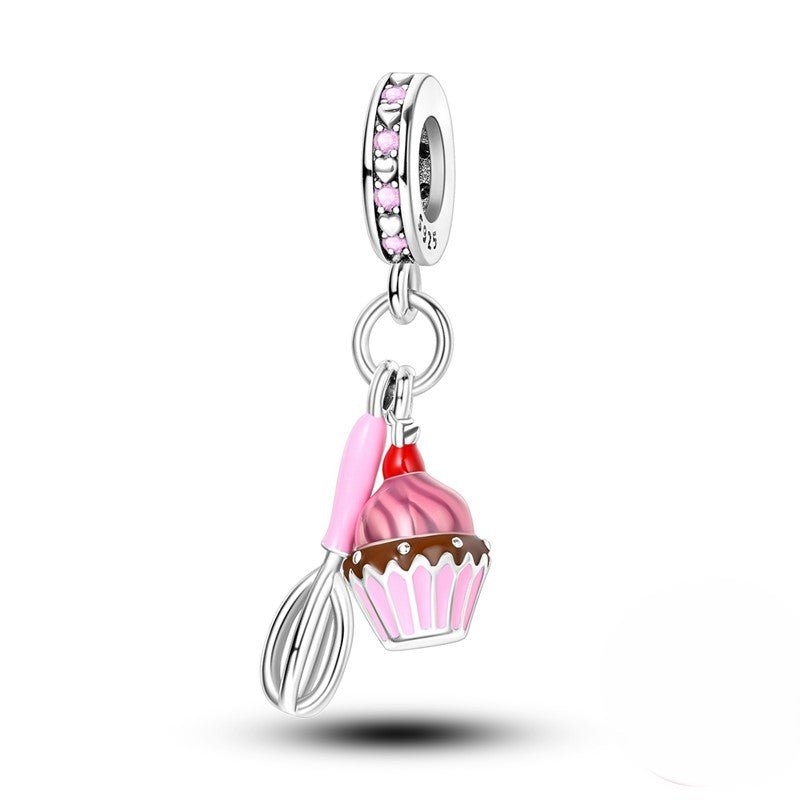 Amarante Jewelry Cupcake & Whisk Baking Dangle Charm