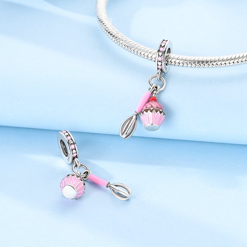 Amarante Jewelry Cupcake & Whisk Baking Dangle Charm