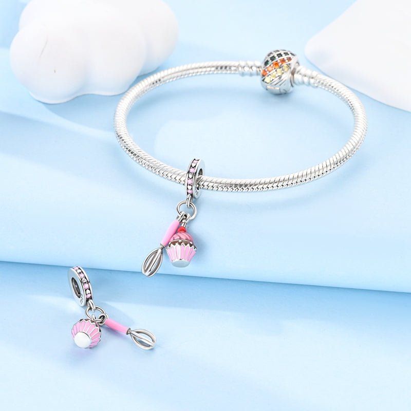 Amarante Jewelry Cupcake & Whisk Baking Dangle Charm