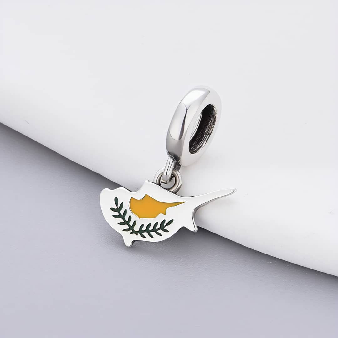 Amarante Jewelry Cyprus Island Flag Dangle Charm