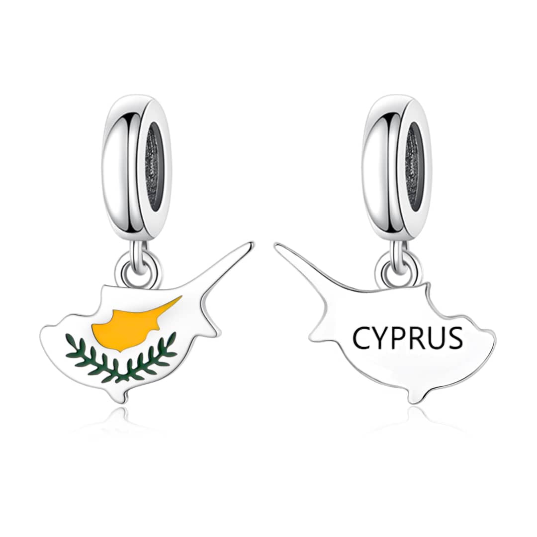 Amarante Jewelry Cyprus Island Flag Dangle Charm