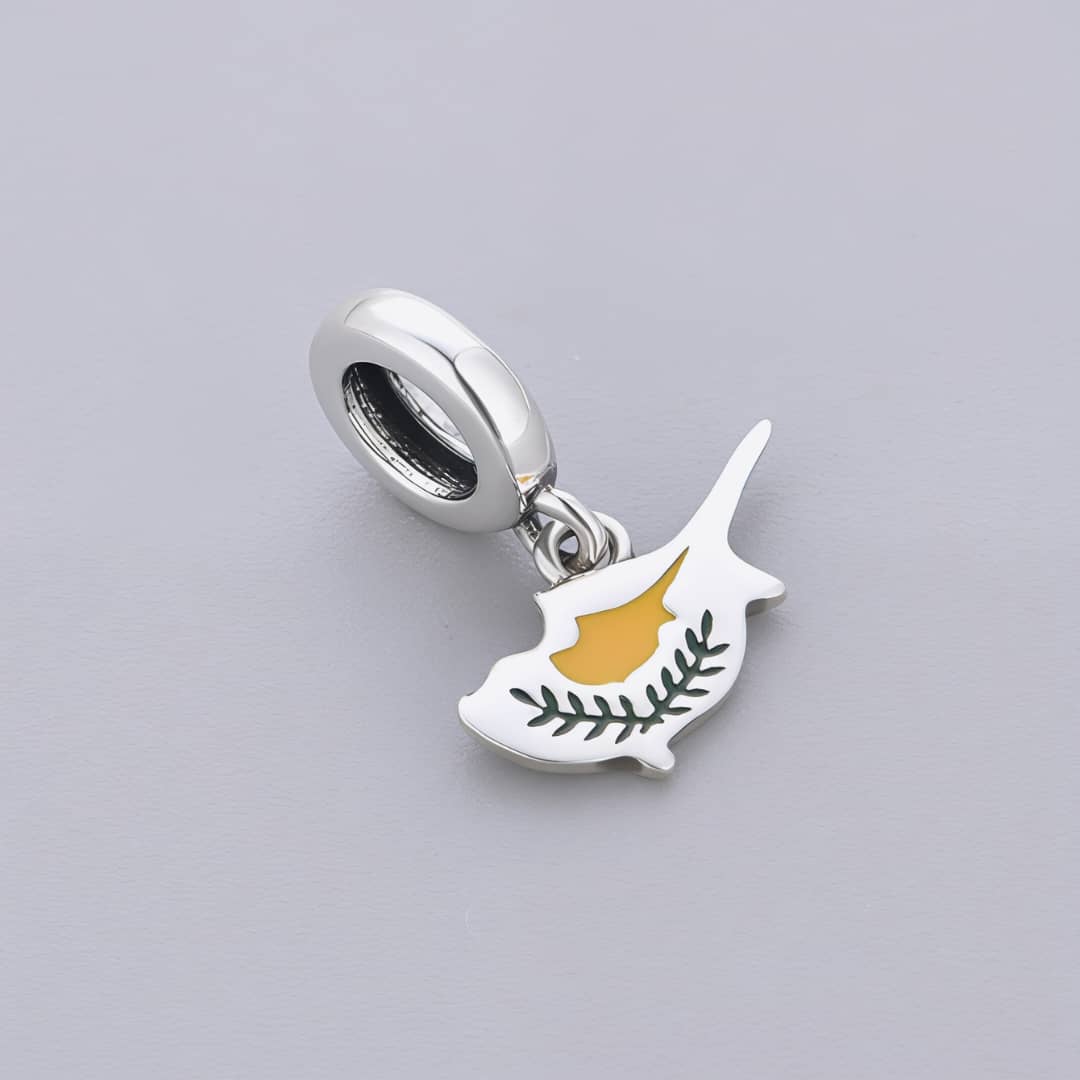 Amarante Jewelry Cyprus Island Flag Dangle Charm