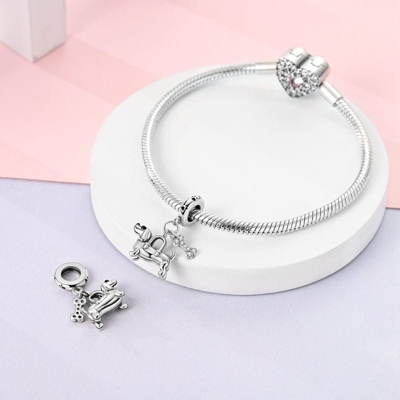 Amarante Jewelry Dachshund & Bone Double Dangle Charm