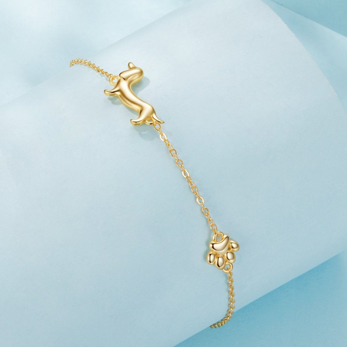Amarante Jewelry Dachshund & Paw Print Chain Bracelet