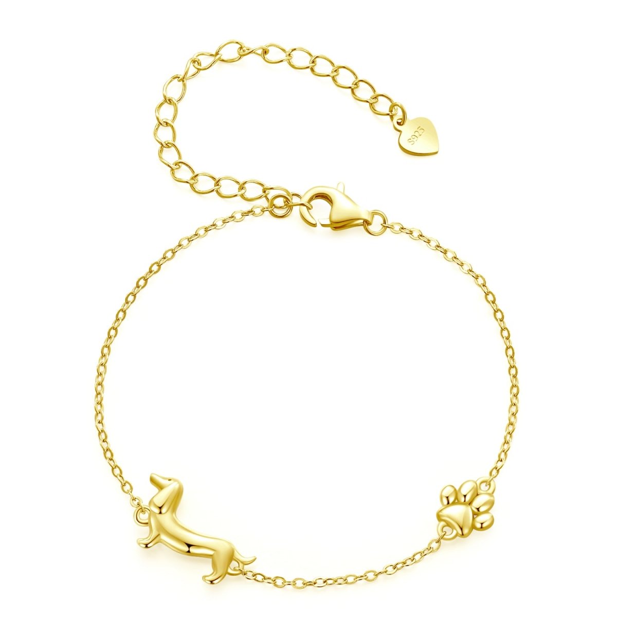 Amarante Jewelry Dachshund & Paw Print Chain Bracelet