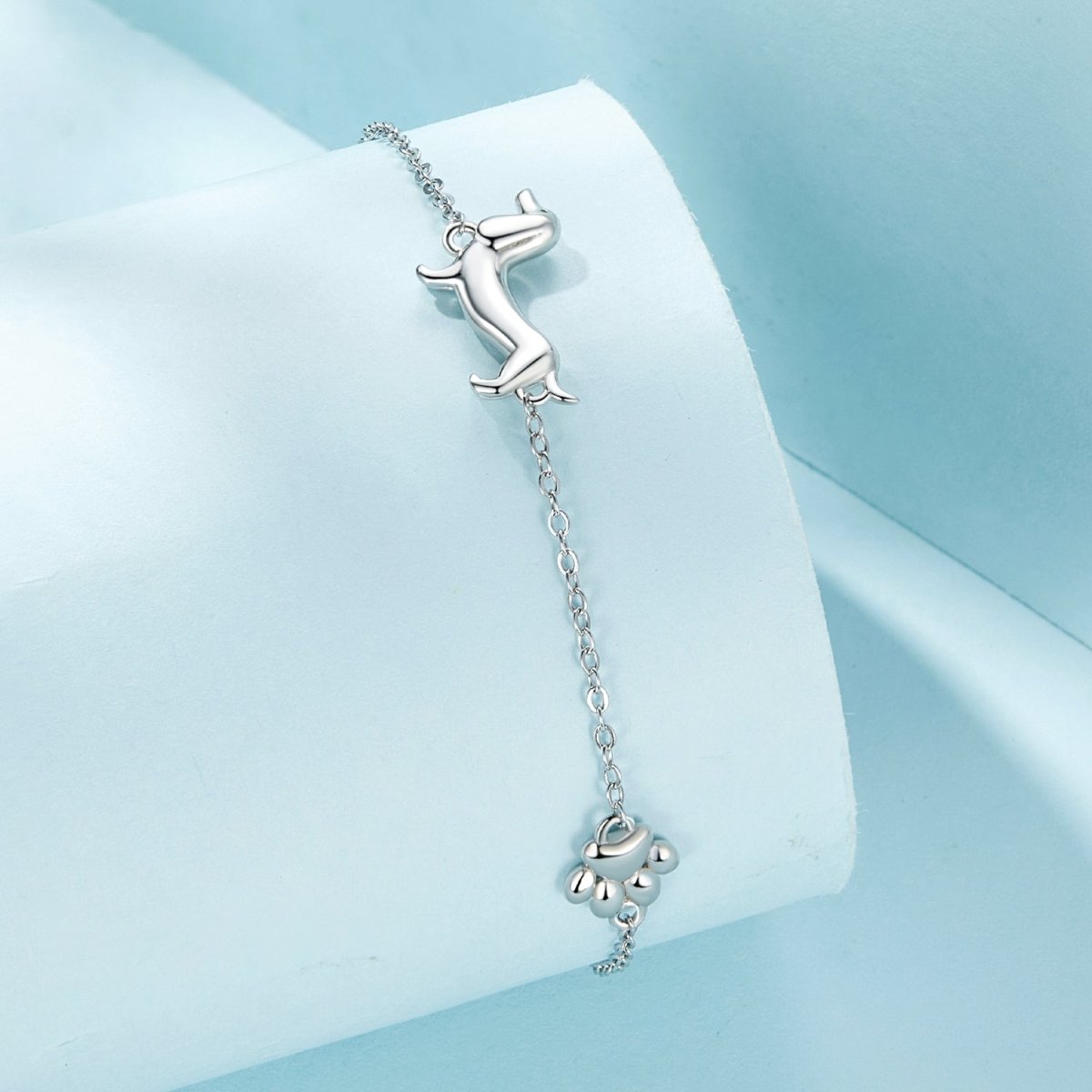 Amarante Jewelry Dachshund & Paw Print Chain Bracelet