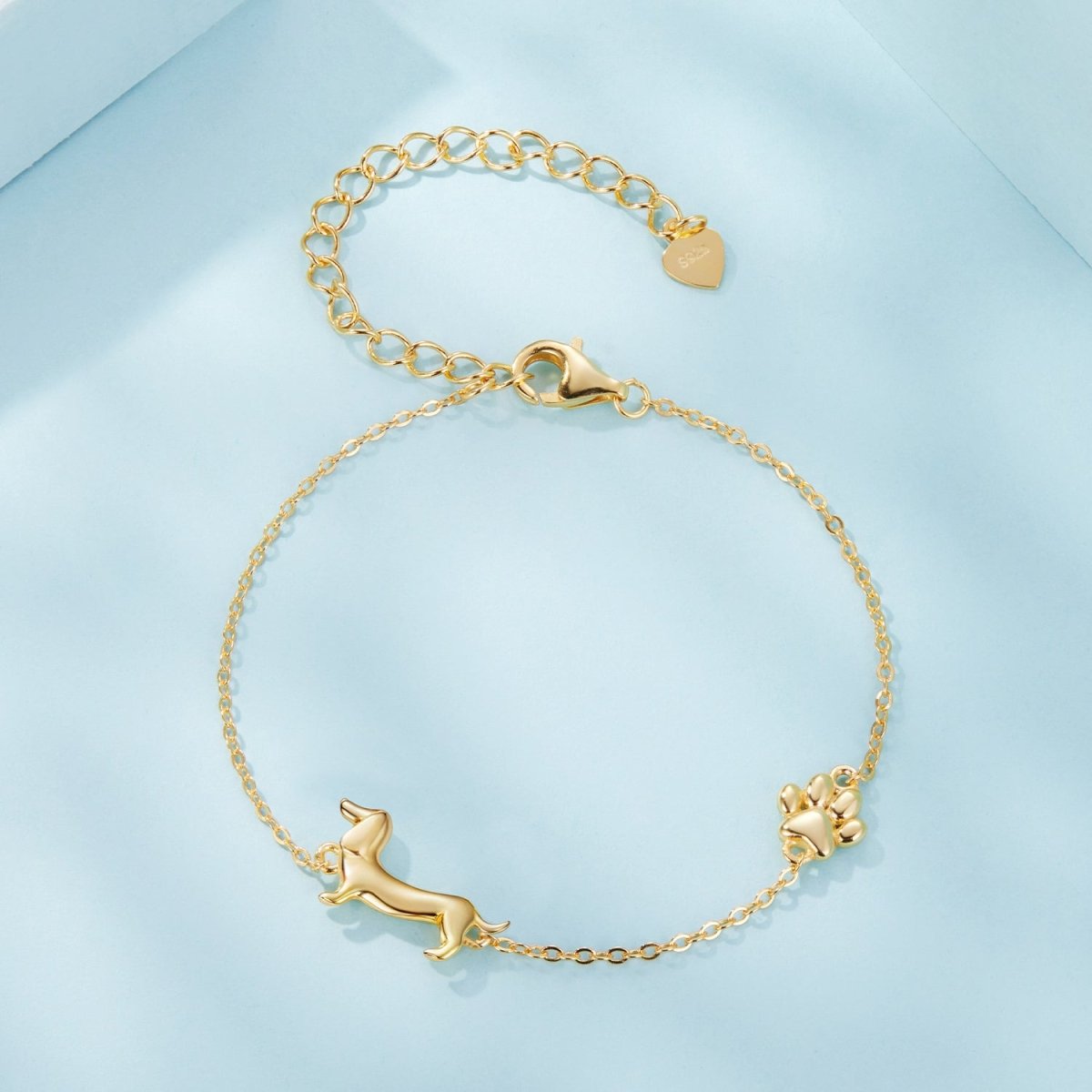 Amarante Jewelry Dachshund & Paw Print Chain Bracelet