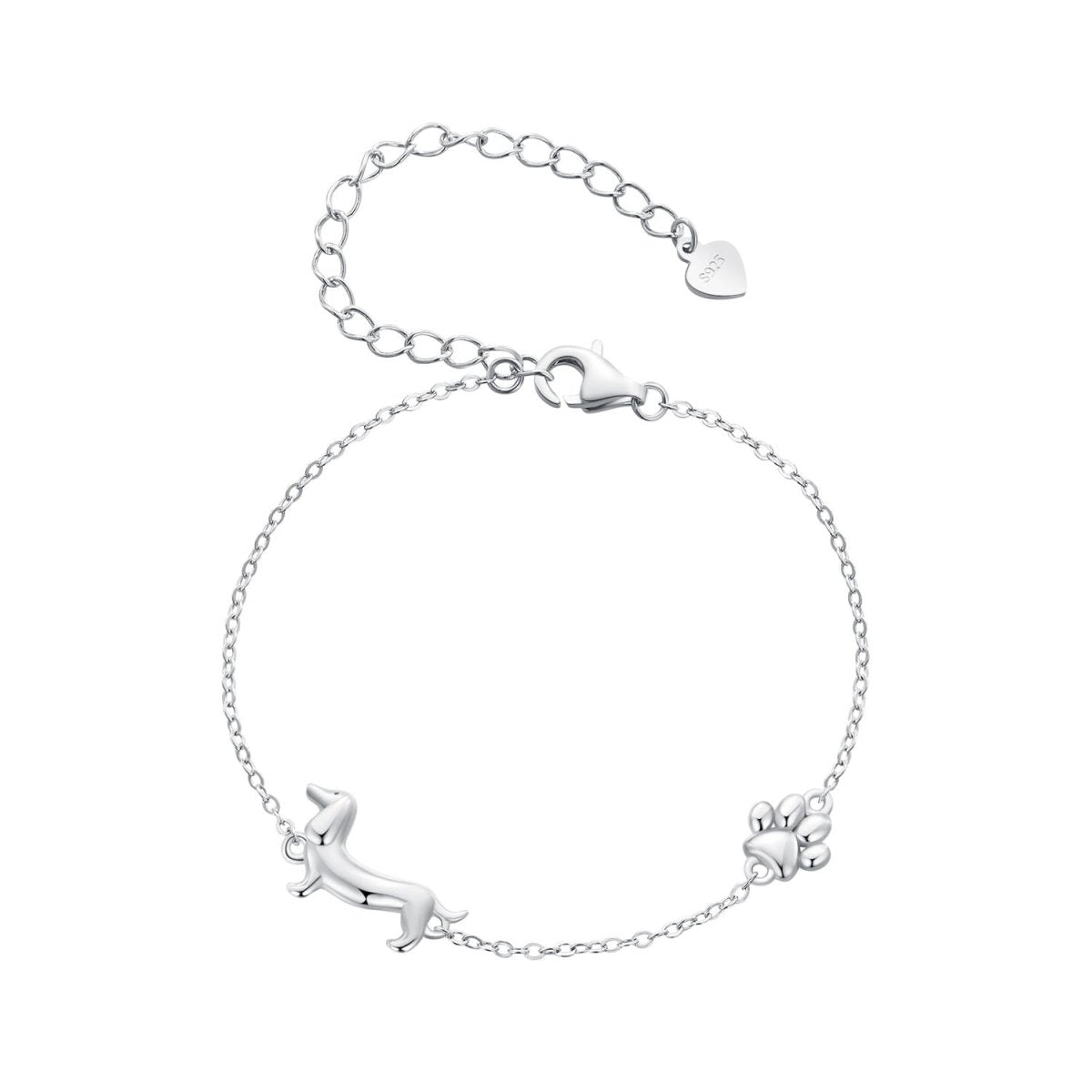Amarante Jewelry Dachshund & Paw Print Chain Bracelet