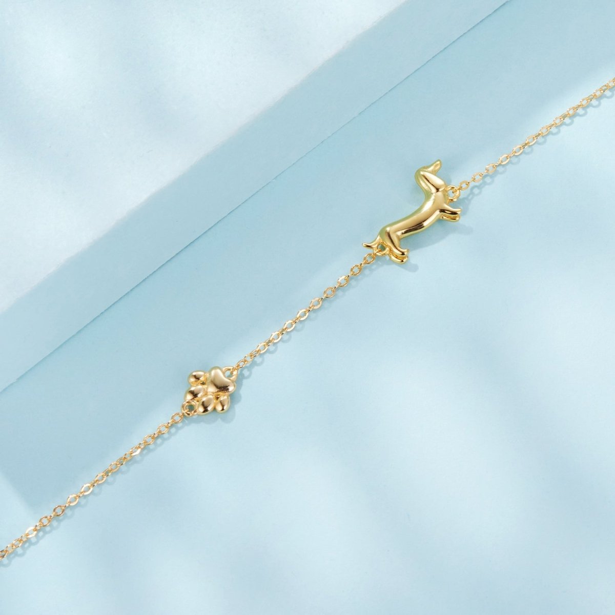 Amarante Jewelry Dachshund & Paw Print Chain Bracelet
