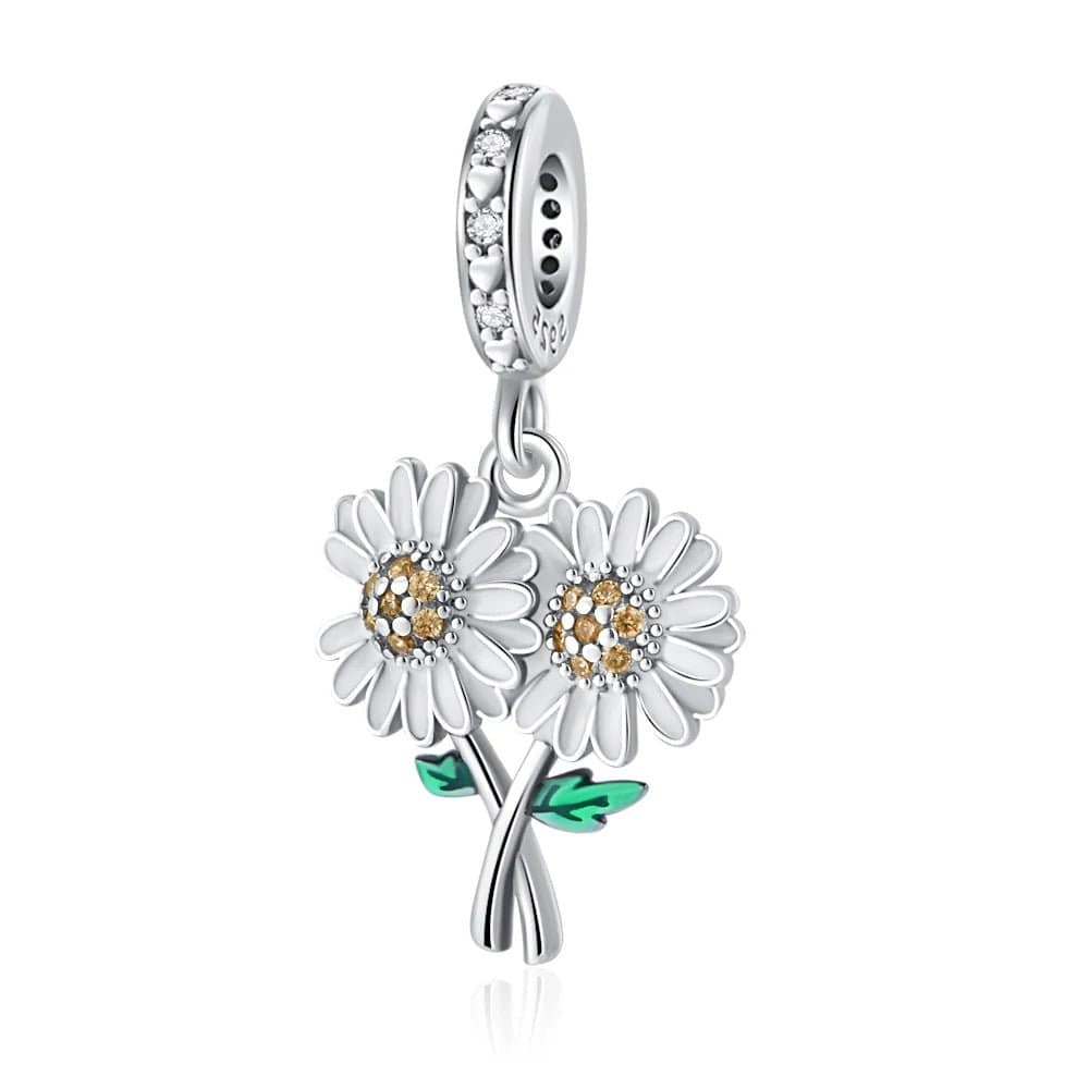 Amarante Jewelry Daisy Flower Bouquet Dangle Charm