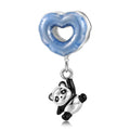 Amarante Jewelry Dangling Panda & Blue Heart Charm