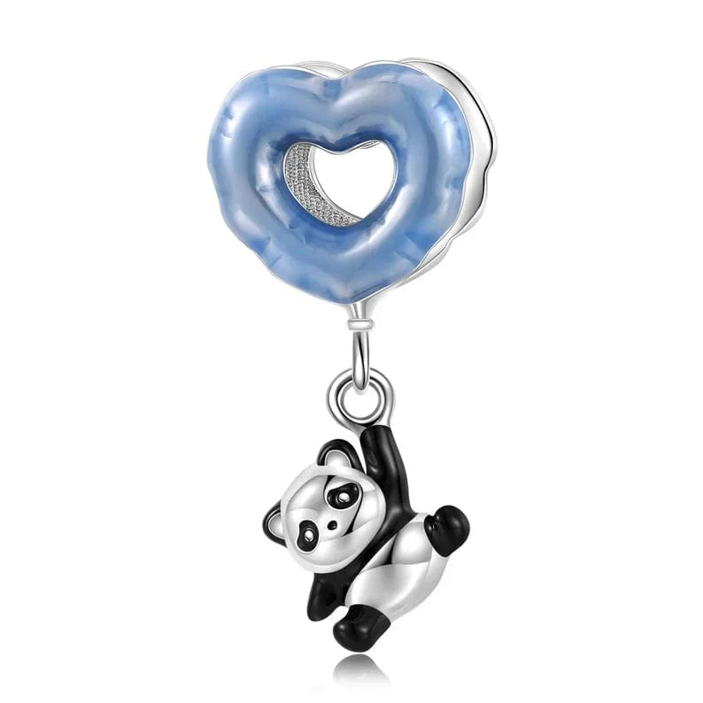 Amarante Jewelry Dangling Panda & Blue Heart Charm